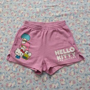 hello kitty pink lounge shorts | womens shorts